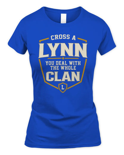 LYNN NT1-K008 Cross A/An NAME, You Deal With the Whole Clan | Personalized Vintage T-Shirt - Women's Standard T-Shirt - Royal