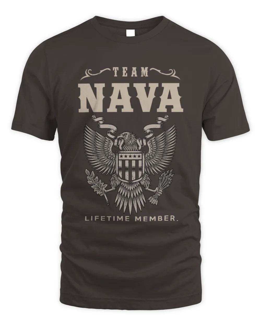 NAVA TP06-K82 – Personalized Classic Style Apparel “Team NAME Lifetime Member” - Unisex Standard T-Shirt - Dark Chocolate