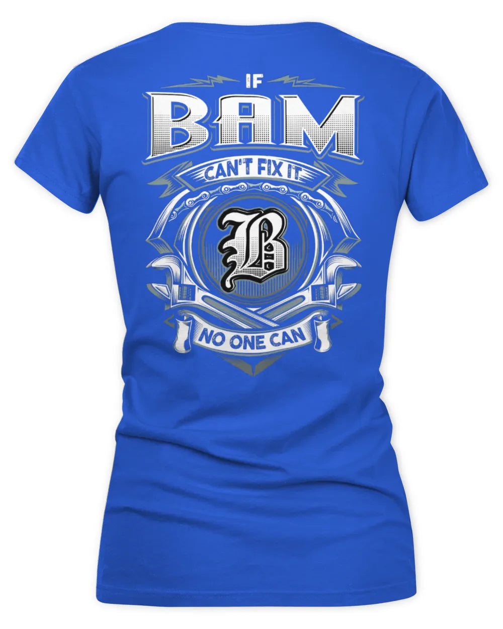 BAM AP81-K4-626 - Personalized Ahmed Quote Apparel “If Ahmed Can't Fix It, No One Can” - Women's V-Neck T-Shirt - Royal