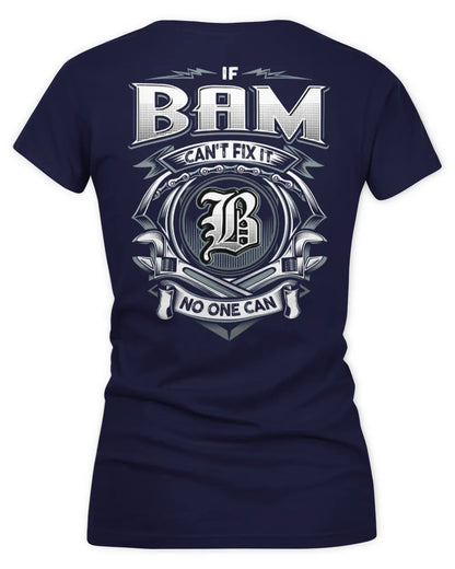 BAM AP81-K4-626 - Personalized Ahmed Quote Apparel “If Ahmed Can't Fix It, No One Can” - Women's V-Neck T-Shirt - Navy