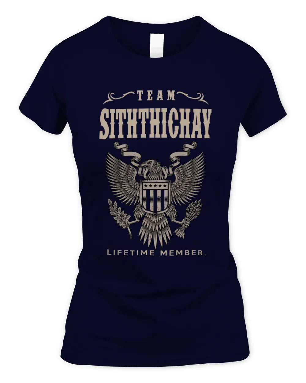 SITHTHICHAY TP06-K82 – Personalized Classic Style Apparel “Team NAME Lifetime Member” - Women's Standard T-Shirt - Navy