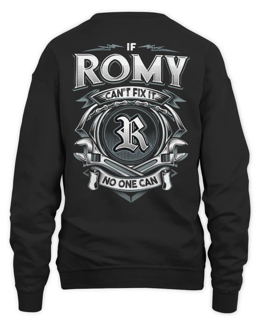 ROMY AP81-K4-626 - Personalized Ahmed Quote Apparel “If Ahmed Can't Fix It, No One Can” - Unisex Sweatshirt - Black