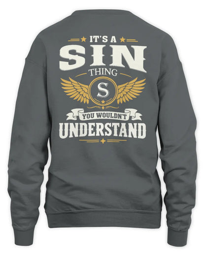 SIN KT06-M008 It’s a [NAME] Thing – You Wouldn’t Understand | Personalized Vintage T-Shirt - Unisex Sweatshirt - Charcoal