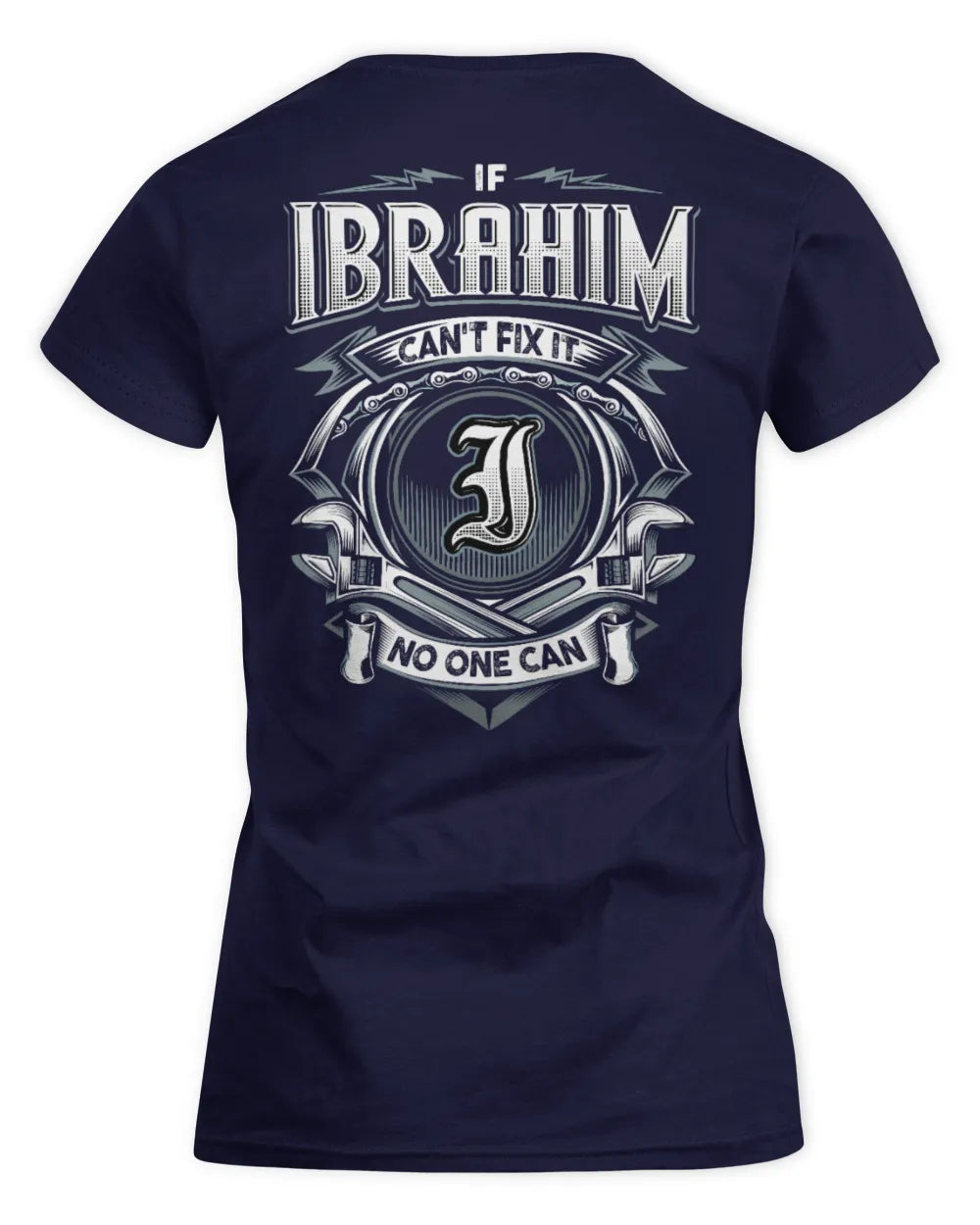 IBRAHIM AP81-K4-626 - Personalized Ahmed Quote Apparel “If Ahmed Can't Fix It, No One Can” - Women's Standard T-Shirt - Navy