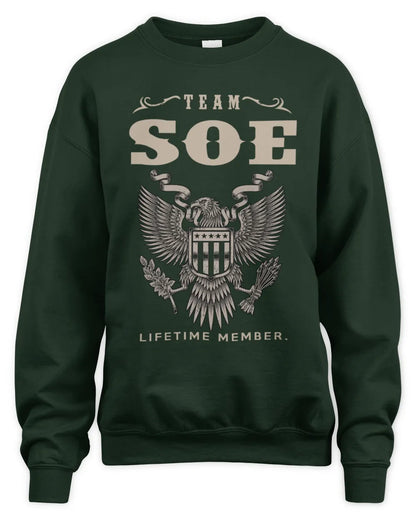 SOE TP06-K82 – Personalized Classic Style Apparel “Team NAME Lifetime Member” - Unisex Sweatshirt - Forest Green