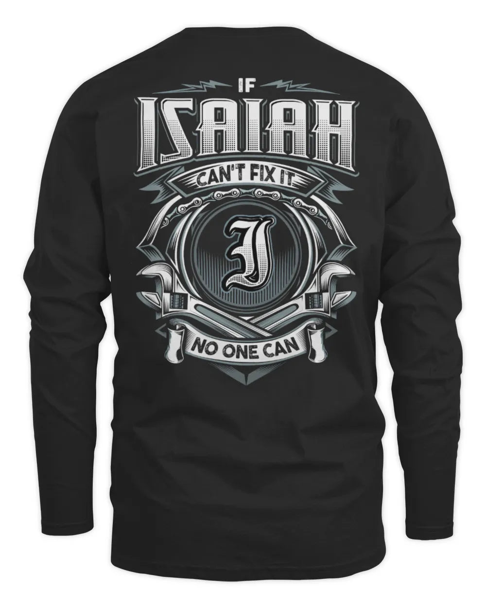 ISAIAH AP81-K4-626 - Personalized Ahmed Quote Apparel “If Ahmed Can't Fix It, No One Can” - Men's Long Sleeved T-Shirt - Black