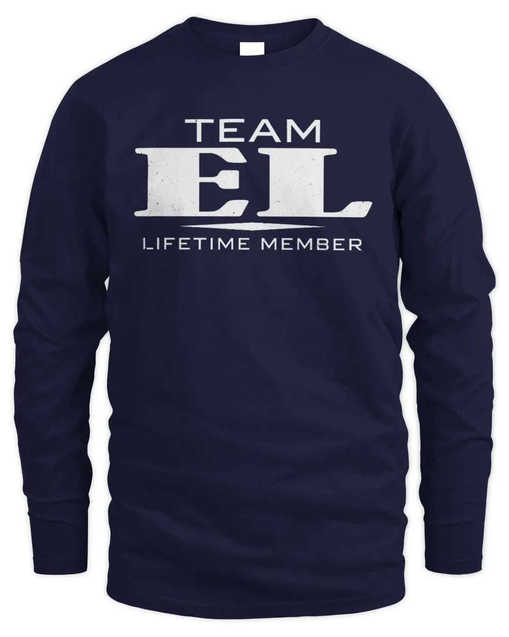 EL BL62-K4-128 - Personalized “Team NAME Lifetime Member” - Men's Long Sleeved T-Shirt - Navy