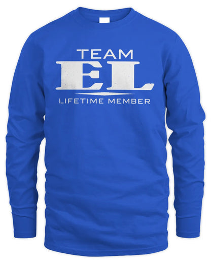 EL BL62-K4-128 - Personalized “Team NAME Lifetime Member” - Men's Long Sleeved T-Shirt - Royal
