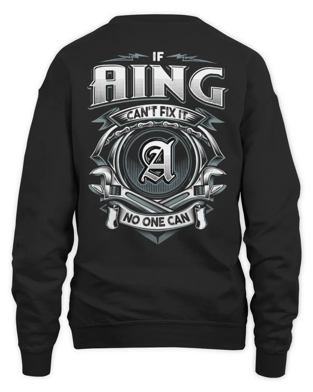 AING AP81-K4-626 - Personalized Ahmed Quote Apparel “If Ahmed Can't Fix It, No One Can” - Unisex Sweatshirt - Black
