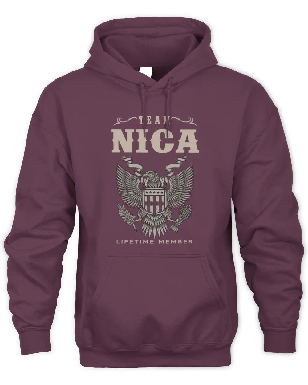 NICA TP06-K82 – Personalized Classic Style Apparel “Team NAME Lifetime Member” - Unisex Hoodie - Maroon
