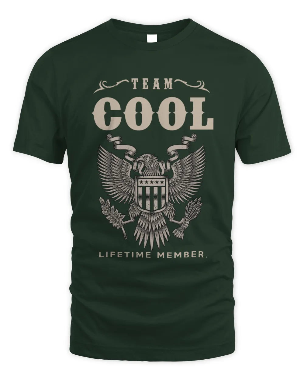 COOL TP06-K82 – Personalized Classic Style Apparel “Team NAME Lifetime Member” - Unisex Standard T-Shirt - Forest Green