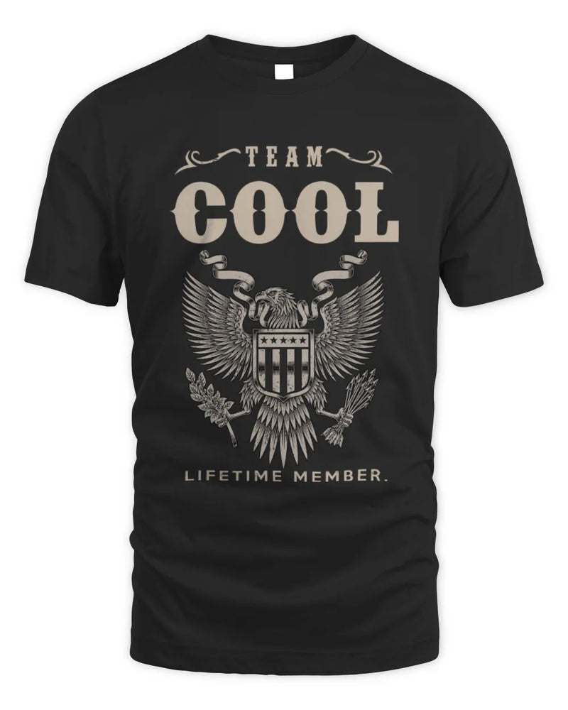 COOL TP06-K82 – Personalized Classic Style Apparel “Team NAME Lifetime Member” - Unisex Standard T-Shirt - Black
