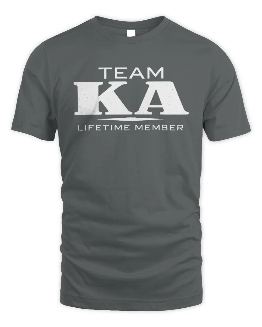 KA BL62-K4-128 - Personalized “Team NAME Lifetime Member” - Unisex Standard T-Shirt - Charcoal