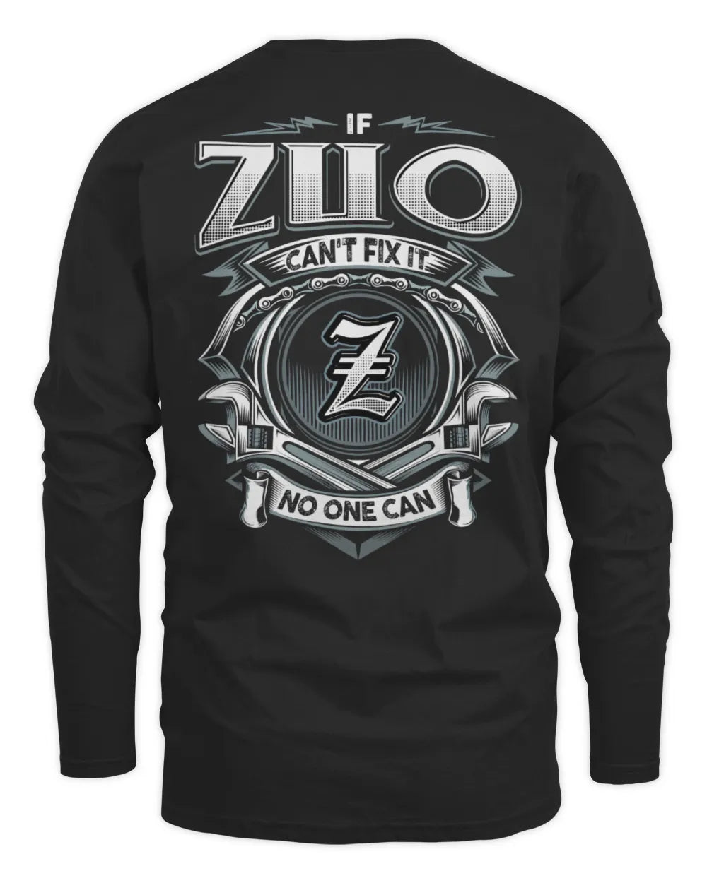 ZUO AP81-K4-626 - Personalized Ahmed Quote Apparel “If Ahmed Can't Fix It, No One Can” - Men's Long Sleeved T-Shirt - Black
