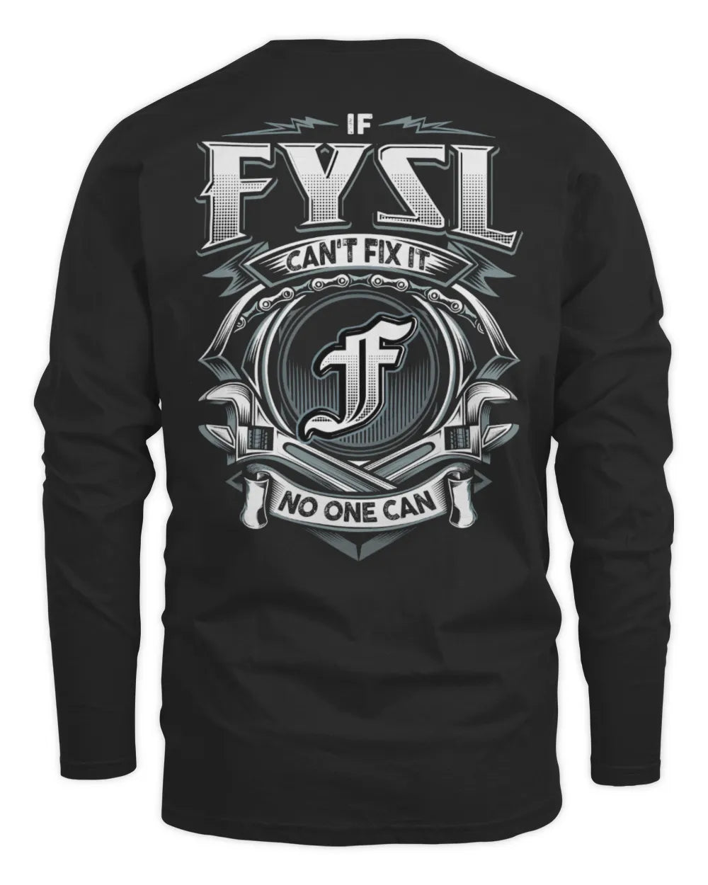 FYSL AP81-K4-626 - Personalized Ahmed Quote Apparel “If Ahmed Can't Fix It, No One Can” - Men's Long Sleeved T-Shirt - Black