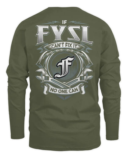 FYSL AP81-K4-626 - Personalized Ahmed Quote Apparel “If Ahmed Can't Fix It, No One Can” - Men's Long Sleeved T-Shirt - Military Green