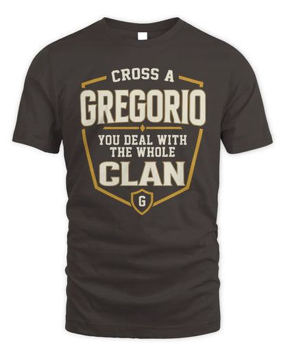 GREGORIO NT1-K008 Cross A/An NAME, You Deal With the Whole Clan | Personalized Vintage T-Shirt - Unisex Standard T-Shirt - Dark Chocolate