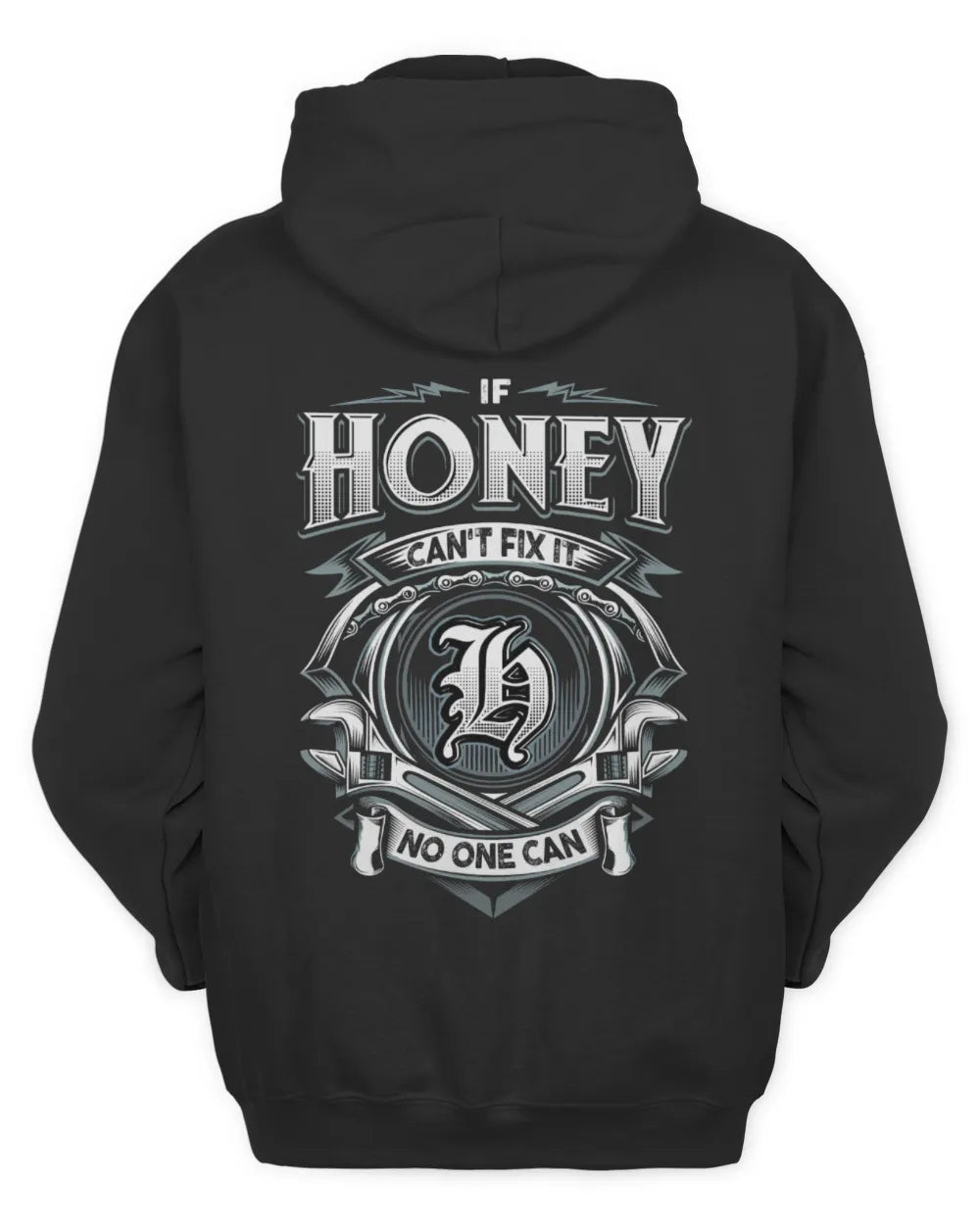HONEY AP81-K4-626 - Personalized Ahmed Quote Apparel “If Ahmed Can't Fix It, No One Can” - Unisex Hoodie - Black