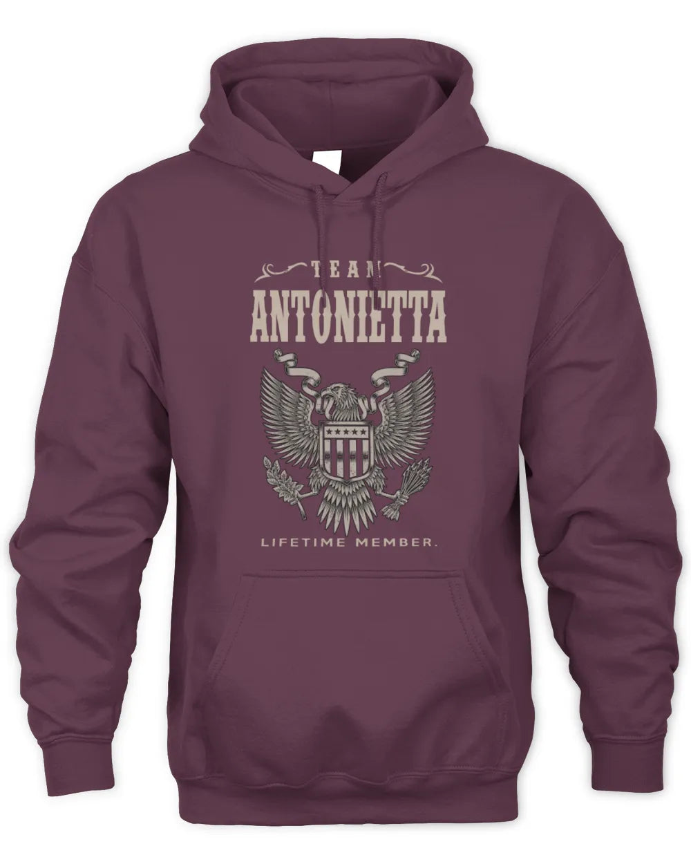ANTONIETTA TP06-K82 – Personalized Classic Style Apparel “Team NAME Lifetime Member” - Unisex Hoodie - Maroon
