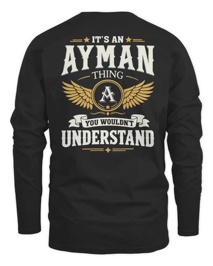 AYMAN KT06-M008 It’s a [NAME] Thing – You Wouldn’t Understand | Personalized Vintage T-Shirt - Men's Long Sleeved T-Shirt - Black