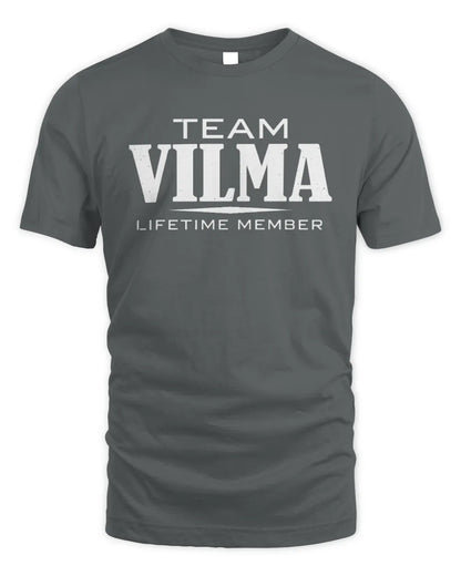 VILMA BL62-K4-128 - Personalized “Team NAME Lifetime Member” - Unisex Standard T-Shirt - Charcoal