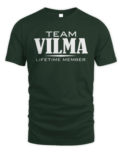 VILMA BL62-K4-128 - Personalized “Team NAME Lifetime Member” - Unisex Standard T-Shirt - Forest Green