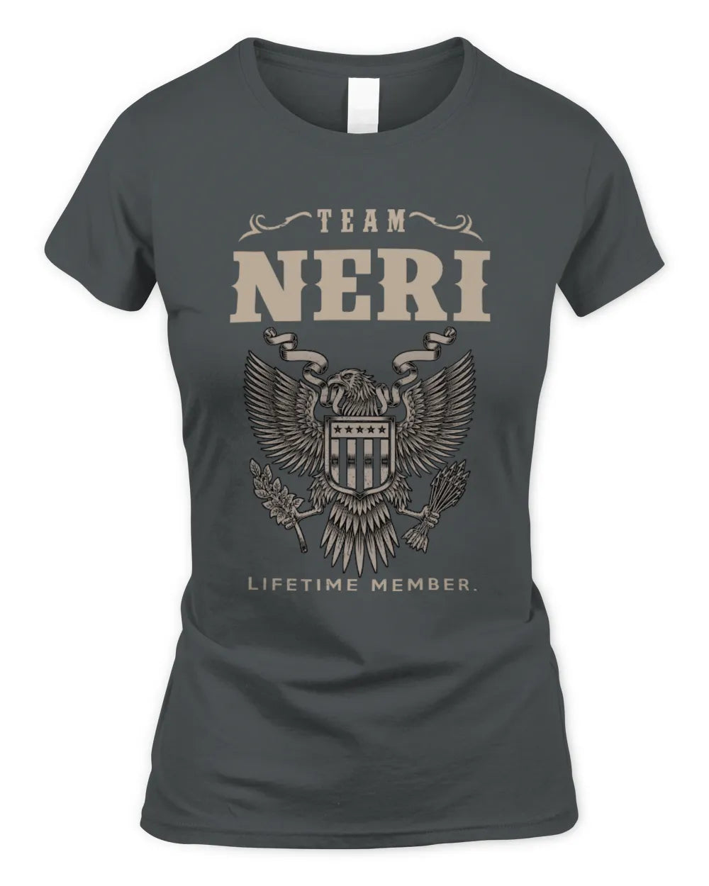 NERI TP06-K82 – Personalized Classic Style Apparel “Team NAME Lifetime Member” - Women's Standard T-Shirt - Charcoal