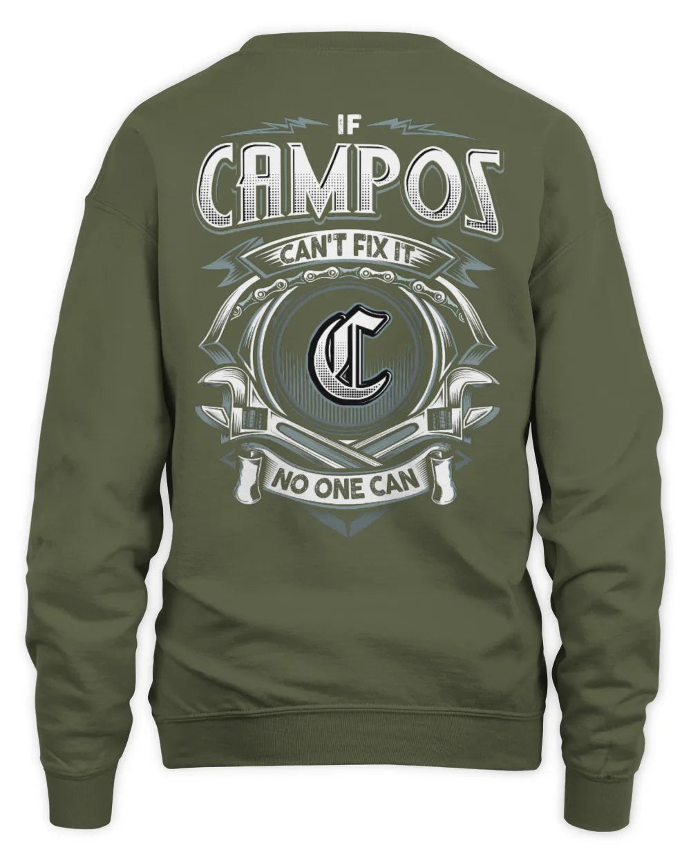 CAMPOS AP81-K4-626 - Personalized Ahmed Quote Apparel “If Ahmed Can't Fix It, No One Can” - Unisex Sweatshirt - Military Green