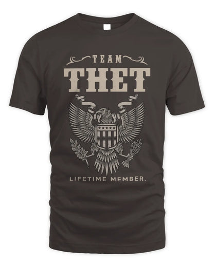 THET TP06-K82 – Personalized Classic Style Apparel “Team NAME Lifetime Member” - Unisex Standard T-Shirt - Dark Chocolate