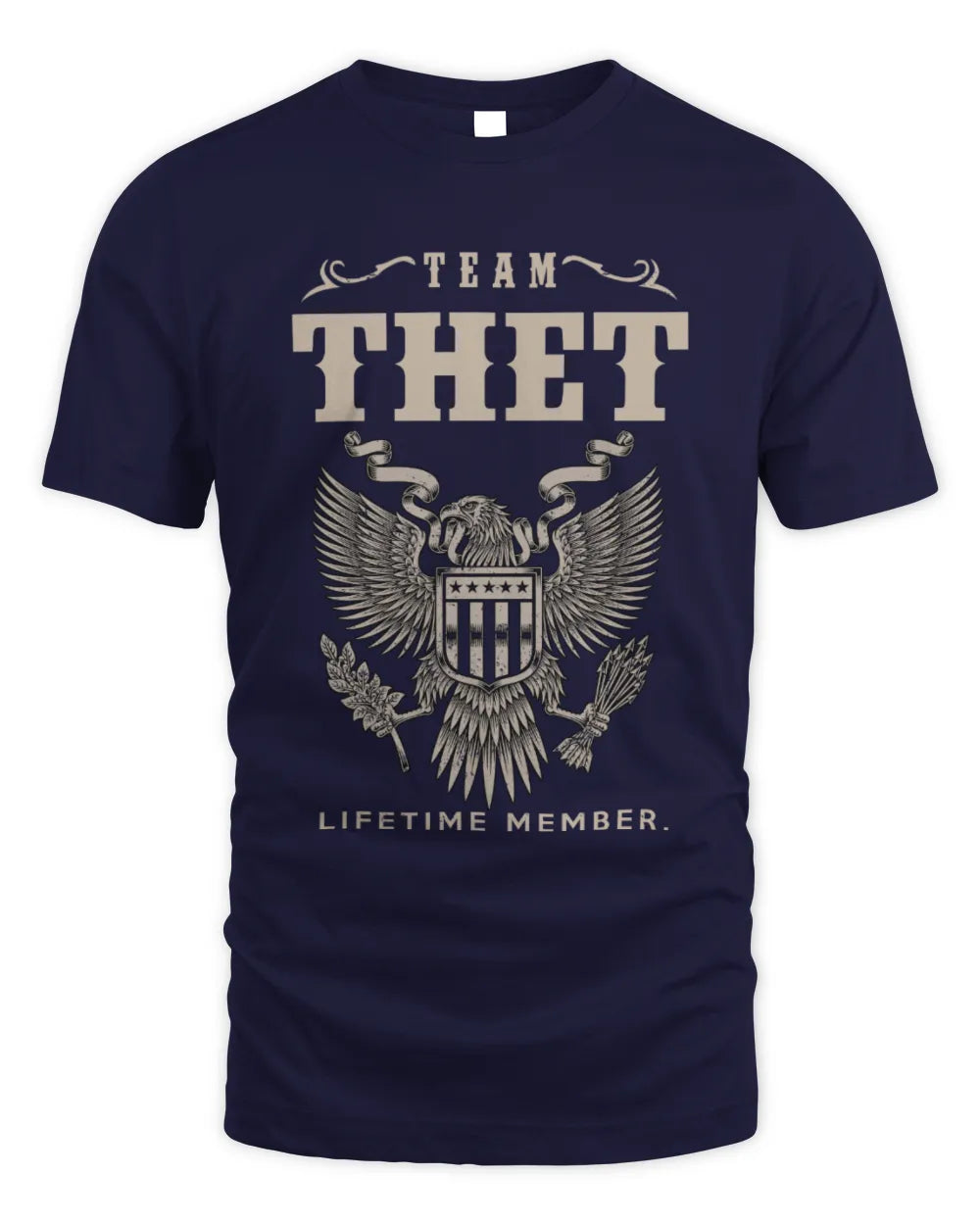 THET TP06-K82 – Personalized Classic Style Apparel “Team NAME Lifetime Member” - Unisex Standard T-Shirt - Navy