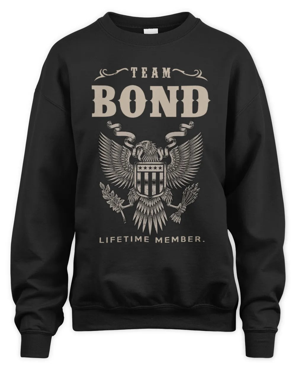 BOND TP06-K82 – Personalized Classic Style Apparel “Team NAME Lifetime Member” - Unisex Sweatshirt - Black