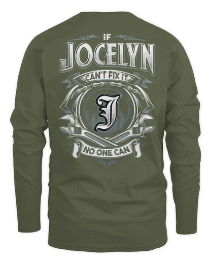 JOCELYN AP81-K4-626 - Personalized Ahmed Quote Apparel “If Ahmed Can't Fix It, No One Can” - Men's Long Sleeved T-Shirt - Military Green
