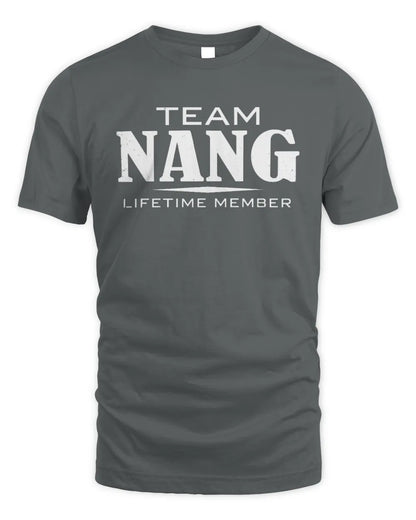 NANG BL62-K4-128 - Personalized “Team NAME Lifetime Member” - Unisex Standard T-Shirt - Charcoal