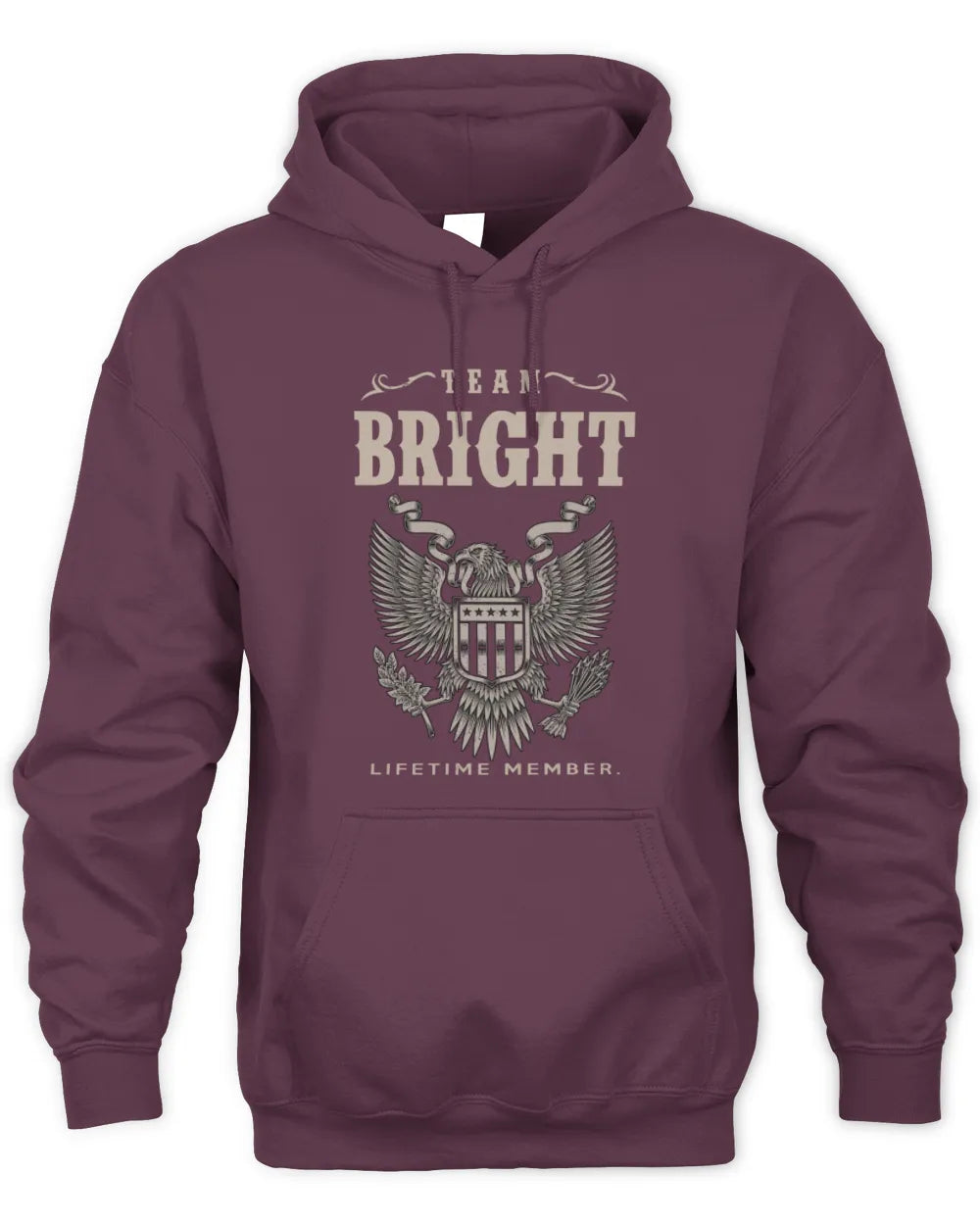 BRIGHT TP06-K82 – Personalized Classic Style Apparel “Team NAME Lifetime Member” - Unisex Hoodie - Maroon