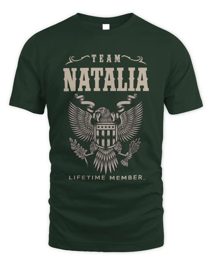 NATALIA TP06-K82 – Personalized Classic Style Apparel “Team NAME Lifetime Member” - Unisex Standard T-Shirt - Forest Green