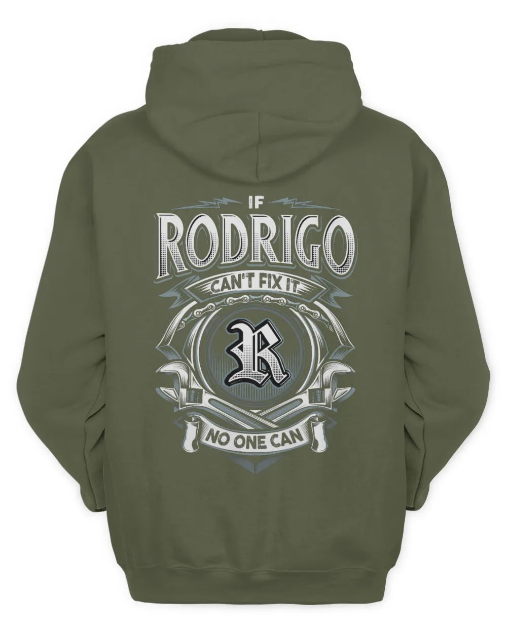 RODRIGO AP81-K4-626 - Personalized Ahmed Quote Apparel “If Ahmed Can't Fix It, No One Can” - Unisex Hoodie - Military Green