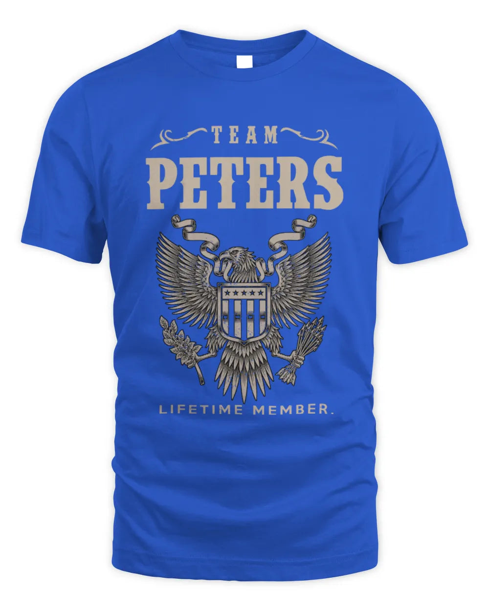 PETERS TP06-K82 – Personalized Classic Style Apparel “Team NAME Lifetime Member” - Unisex Standard T-Shirt - Royal