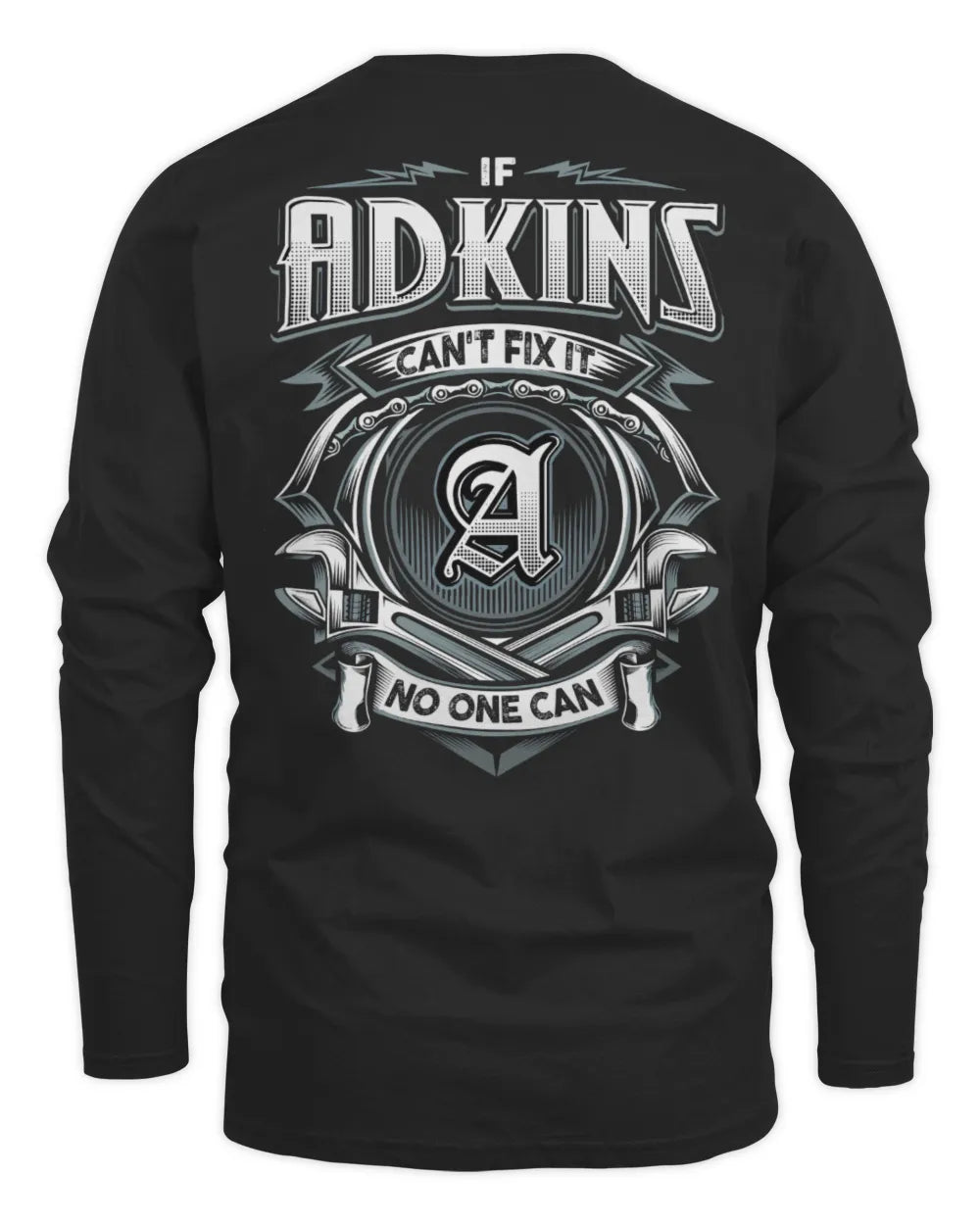 ADKINS AP81-K4-626 - Personalized Ahmed Quote Apparel “If Ahmed Can't Fix It, No One Can” - Men's Long Sleeved T-Shirt - Black