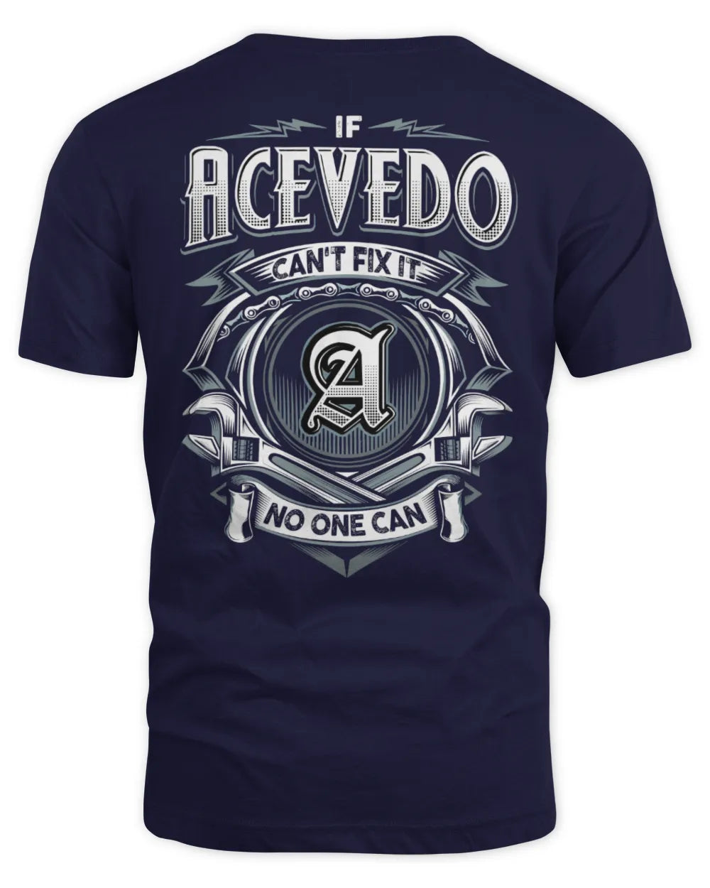 ACEVEDO AP81-K4-626 - Personalized Ahmed Quote Apparel “If Ahmed Can't Fix It, No One Can” - Unisex Standard T-Shirt - Navy