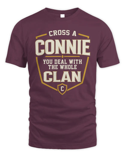 CONNIE NT1-K008 Cross A/An NAME, You Deal With the Whole Clan | Personalized Vintage T-Shirt - Unisex Standard T-Shirt - Maroon