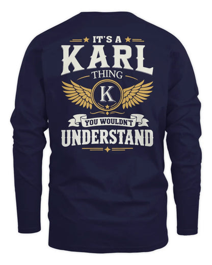 KARL KT06-M008 It’s a [NAME] Thing – You Wouldn’t Understand | Personalized Vintage T-Shirt - Men's Long Sleeved T-Shirt - Navy