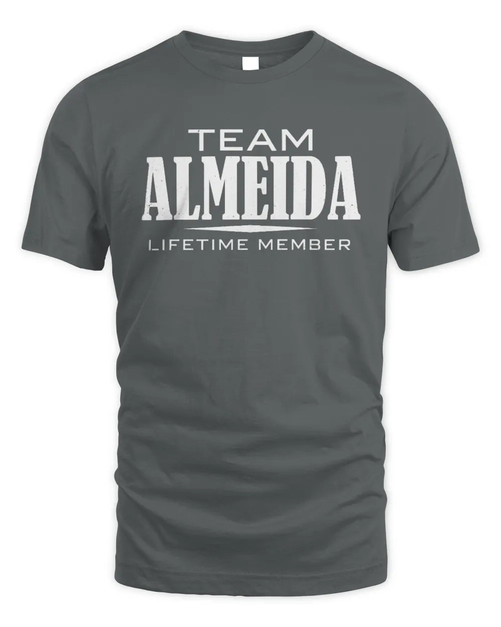 ALMEIDA BL62-K4-128 - Personalized “Team NAME Lifetime Member” - Unisex Standard T-Shirt - Charcoal