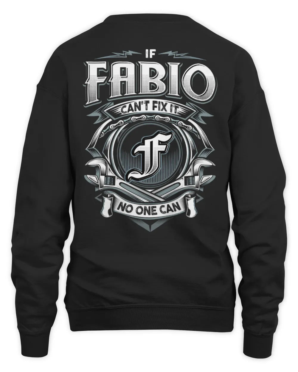 FABIO AP81-K4-626 - Personalized Ahmed Quote Apparel “If Ahmed Can't Fix It, No One Can” - Unisex Sweatshirt - Black