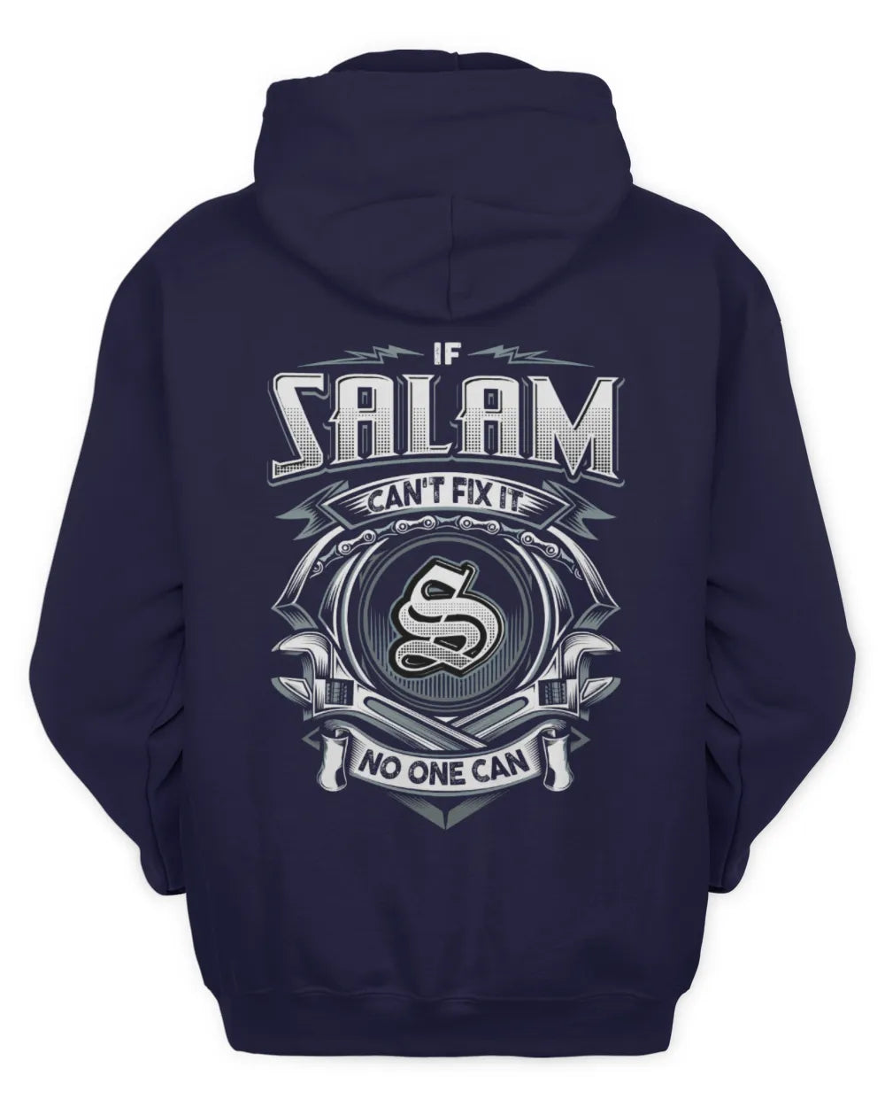 SALAM AP81-K4-626 - Personalized Ahmed Quote Apparel “If Ahmed Can't Fix It, No One Can” - Unisex Hoodie - Navy