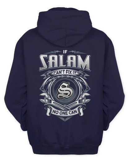 SALAM AP81-K4-626 - Personalized Ahmed Quote Apparel “If Ahmed Can't Fix It, No One Can” - Unisex Hoodie - Navy