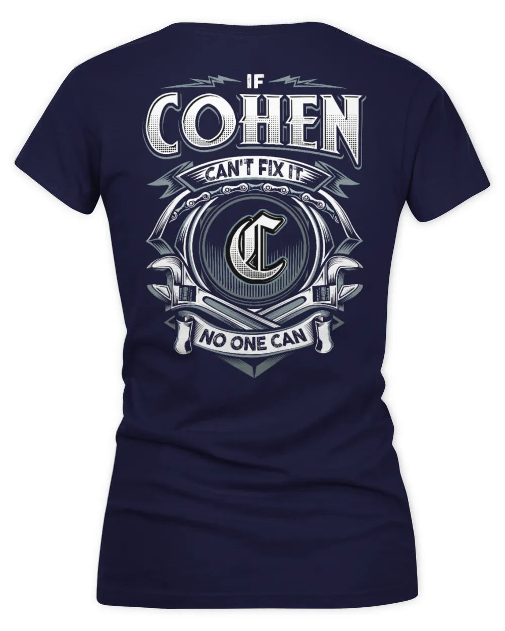 COHEN AP81-K4-626 - Personalized Ahmed Quote Apparel “If Ahmed Can't Fix It, No One Can” - Women's V-Neck T-Shirt - Navy