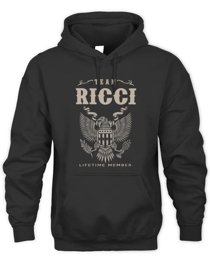 RICCI TP06-K82 – Personalized Classic Style Apparel “Team NAME Lifetime Member” - Unisex Hoodie - Black