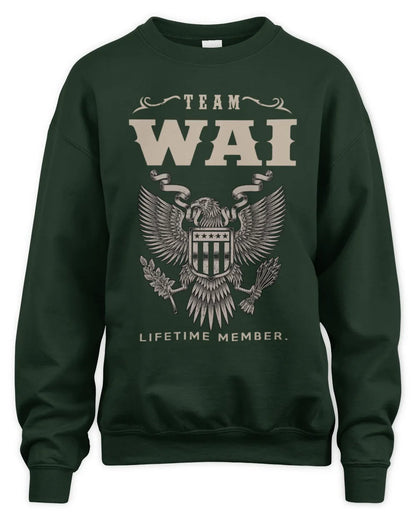 WAI TP06-K82 – Personalized Classic Style Apparel “Team NAME Lifetime Member” - Unisex Sweatshirt - Forest Green