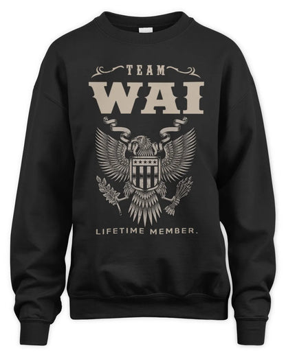 WAI TP06-K82 – Personalized Classic Style Apparel “Team NAME Lifetime Member” - Unisex Sweatshirt - Black