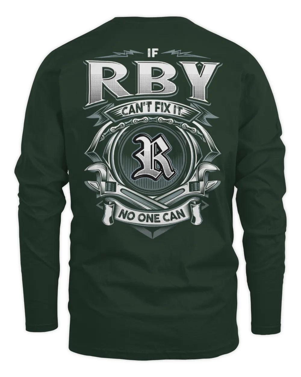 RBY AP81-K4-626 - Personalized Ahmed Quote Apparel “If Ahmed Can't Fix It, No One Can” - Men's Long Sleeved T-Shirt - Forest Green